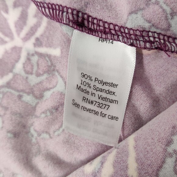 Celebrate Together Women's Blouse Size M Purple Colorful Leaves Print Turtleneck - Picture 3 of 7
